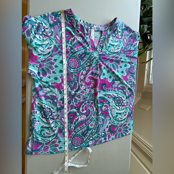 Dear Scarlet size 2X colorful short sleeve office work casual floral paisley - Picture 7 of 16